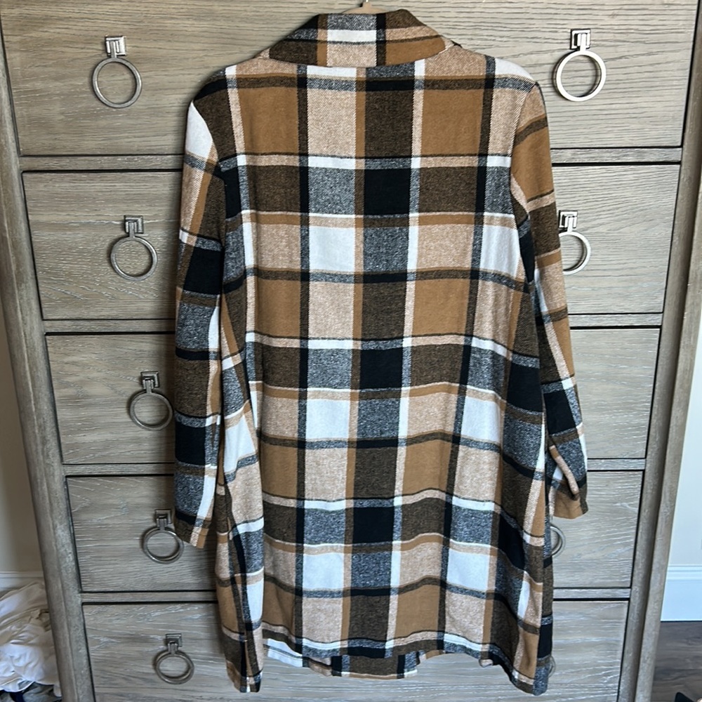 Plaid Double Breast Lightweight Coat Size 2XL - Picture 2 of 7